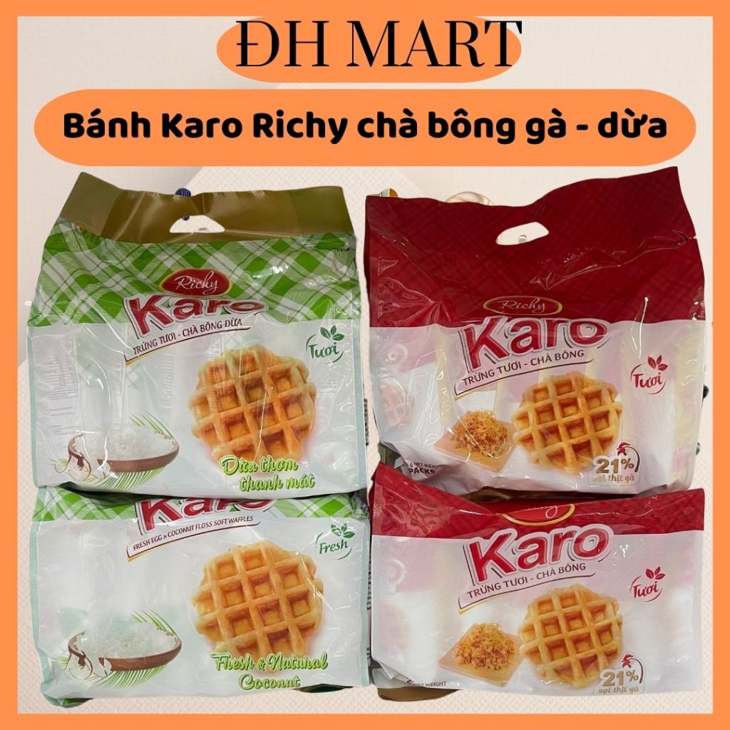 Gói 6 bánh KARO - bánh sợi gà Karo - bánh trứng tươi chà bông sợi gà ...