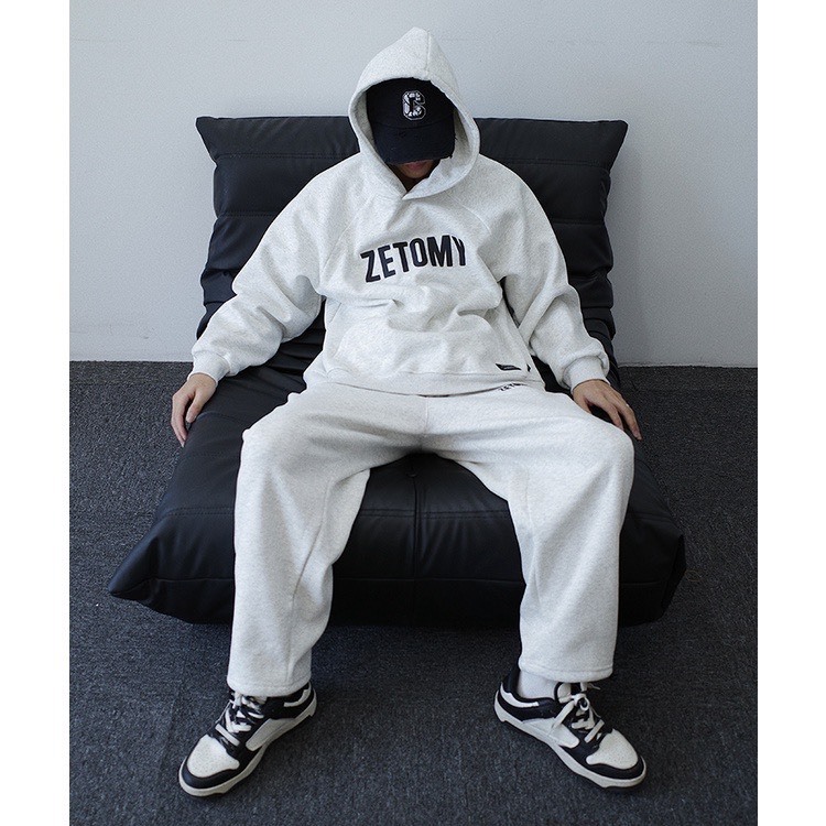 Bộ Nỉ Thể Thao Hoodie Phối Chữ ZETOMY Sành Điệu, Chất Liệu Nỉ Ngoại Mềm Mịn Thấm Hút Mồ Hôi Cực Tốt