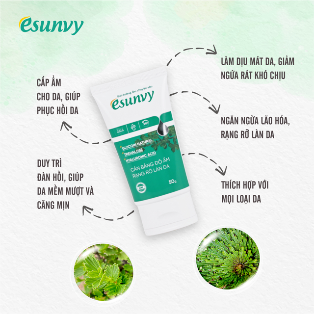 Ảnh Gel Dưỡng Ẩm Chuyên Sâu ESUNVY chứa Hyaluronic (HA) Phục Hồi Da, Duy Trì Độ Đàn Hồi và Cải Thiện Lão Hóa tuýp 50G TMP043 2