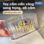 Khay nhựa trong suốt đựng mỹ phẩm TORO có tay cầm đựng đồ để bàn, dụng cụ trang điểm đa năng gọn gàng