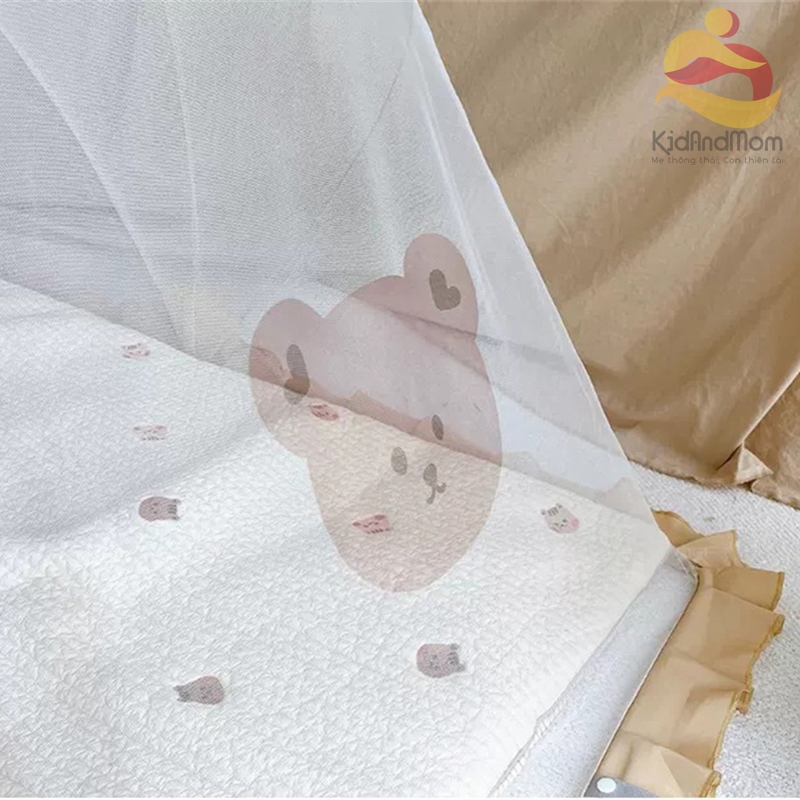 Ảnh Màn chống muỗi cho bé màn chụp gấp gọn KidAndMom phong cách Hàn Quốc che chắn cho trẻ ngủ ngon 4