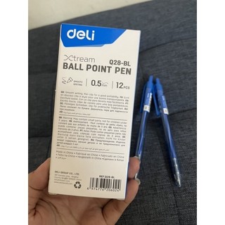 [Combo 5 Cây] Bút bi 0.5mm màu xanh DELI CQ28-BL Chính hãng