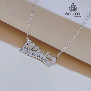 Dây Chuyền Khắc Tên Liền Con Giáp Cho Bé - Minh Canh Jewelry
