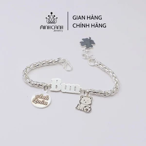 Lắc Bạc Cho Bé Trai Bé Gái Khắc Tên Mix Charm Và Tag Tên - Minh Canh Jewelry