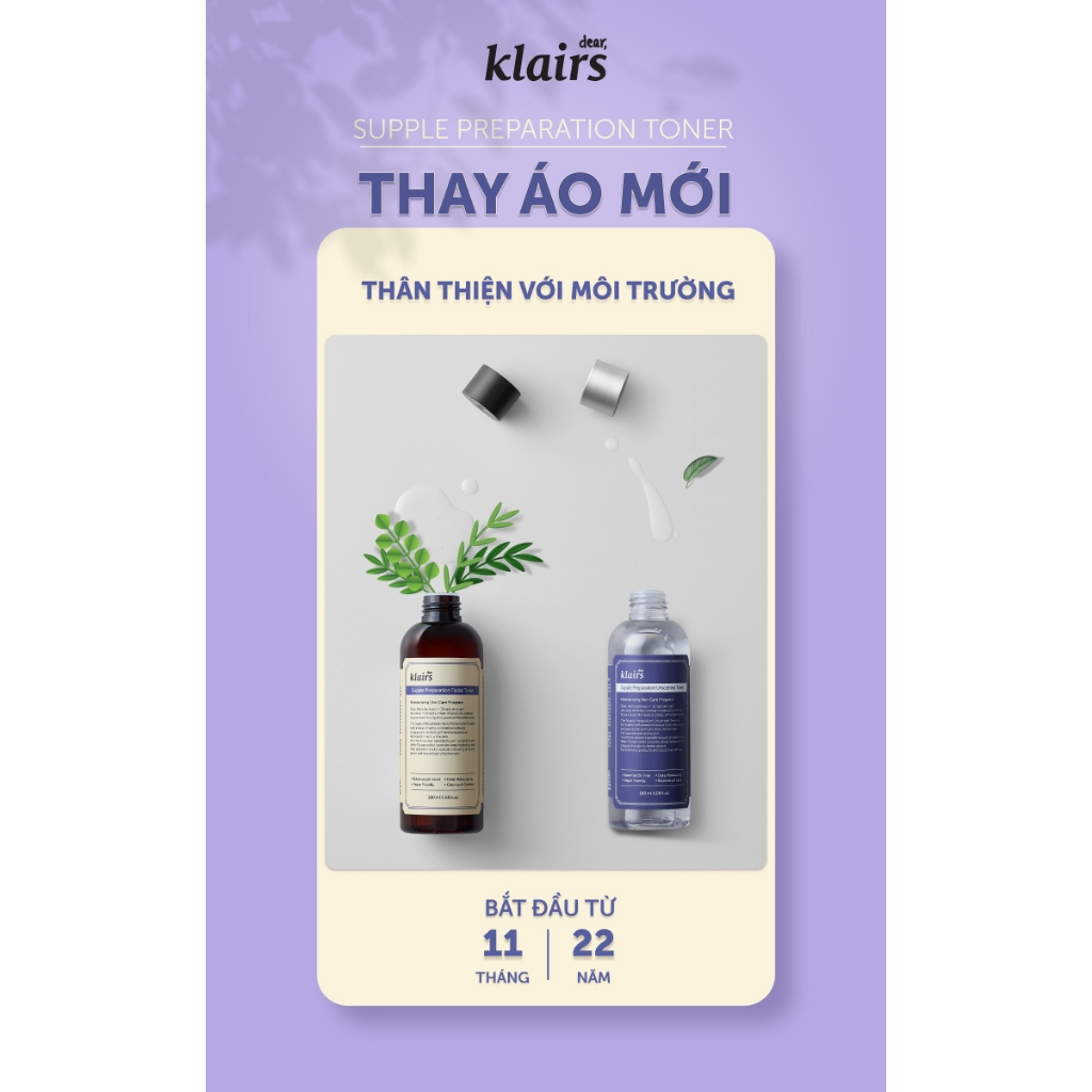Ảnh Nước Hoa Hồng Không Mùi Dear Klairs Supple Preparation Unscented Toner 180ml 2