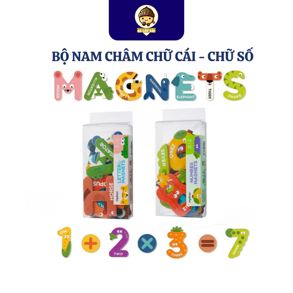 Chữ cái nam châm chữ số nam châm cho bé Mideer Letter Magnets - Number Magnets, Đồ chơi giáo dục cho bé 1 2 3