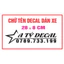 Chữ tên số điện thoại decal dán xe hơi