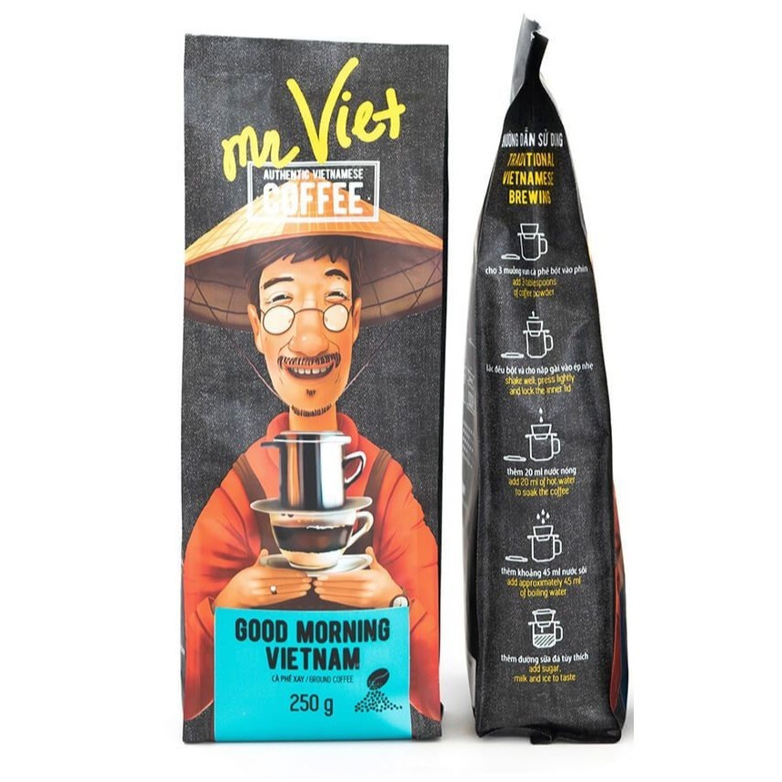 Cà phê rang xay Good Morning VietNam Mr Viet 250g- ground coffee - Good ...