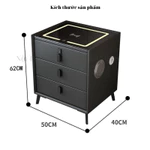 Tủ Đầu Giường, Táp Đầu Giường Đa Năng Có Đèn Led 3 Chế Độ Sáng, Sạc Điện Thoại Không Dây, Loa Bluetooth Và Khoá Vân Tay — ảnh 2