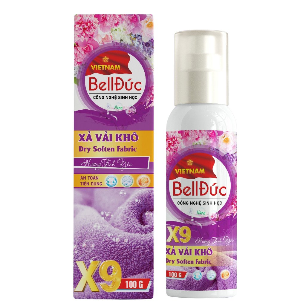 Xịt thơm quần áo xả vải khô Bell Đức 100ml lưu hương 48h chống nhắn làm mềm vải khử mùi hôi ẩm mốc