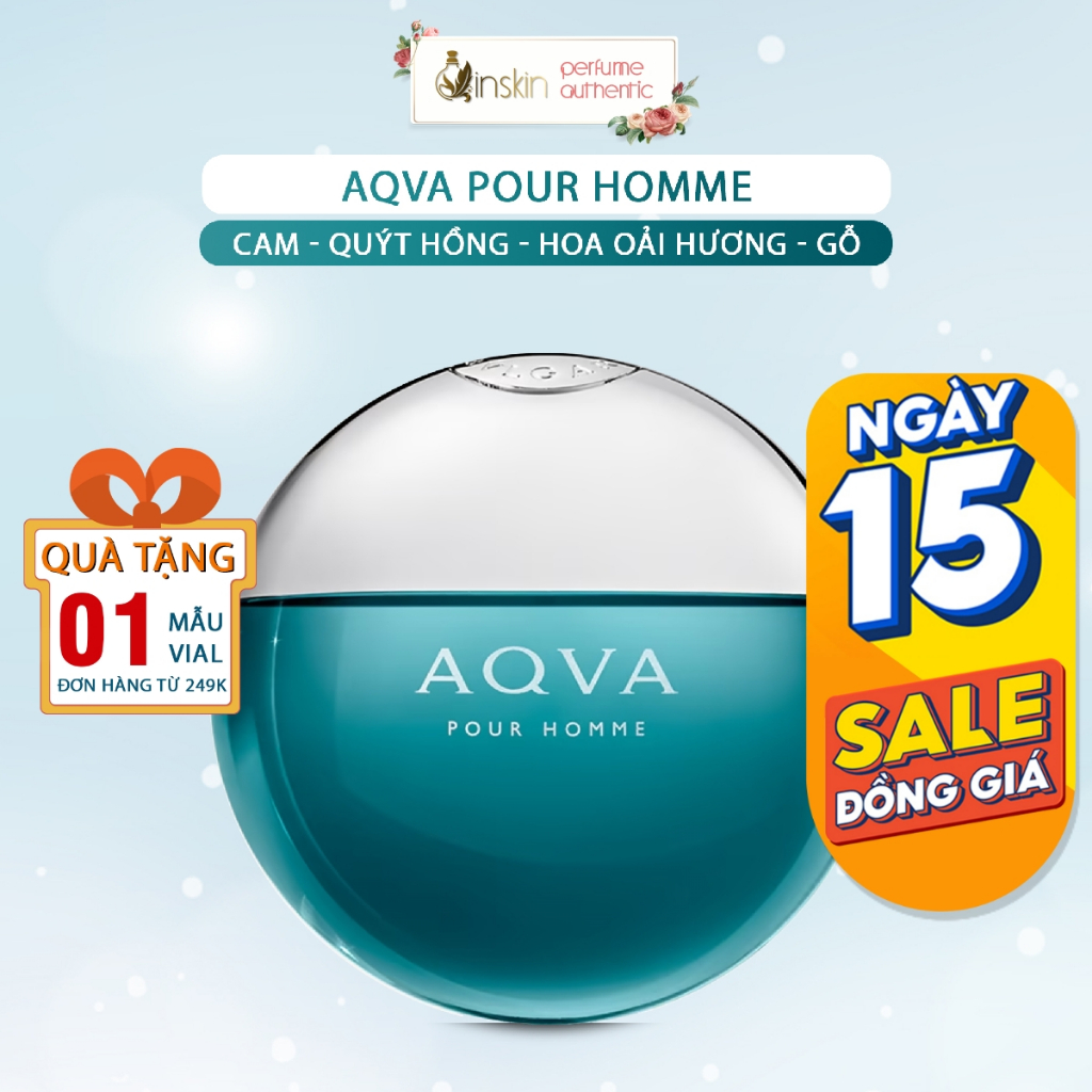 Nước hoa Nam AQVA Pour Homme hương Cam, quýt hồng, hoa oải hương, gỗ  Vinskin Perfume | Shopee Việt Nam