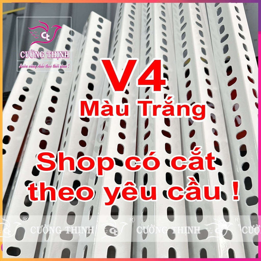 Thanh Sắt V lỗ V4.4 dài 40-50-60-80-100-120m - dày 1,6ly .Lắp ráp kệ ...