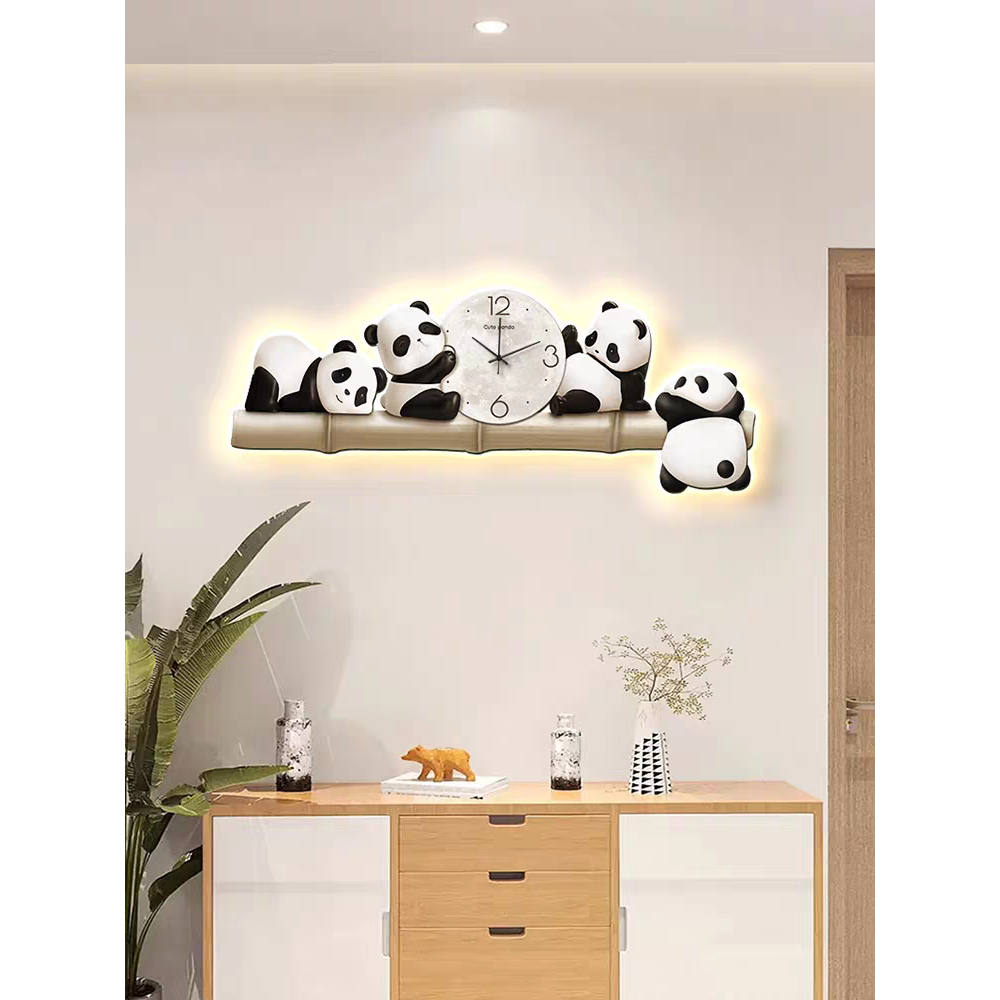Đồng Hồ 3D Led Gấu Trúc Treo Phòng Khách, Phòng Ngủ Cho Bé, Tranh Treo Mẫu Giáo, Quà Tặng