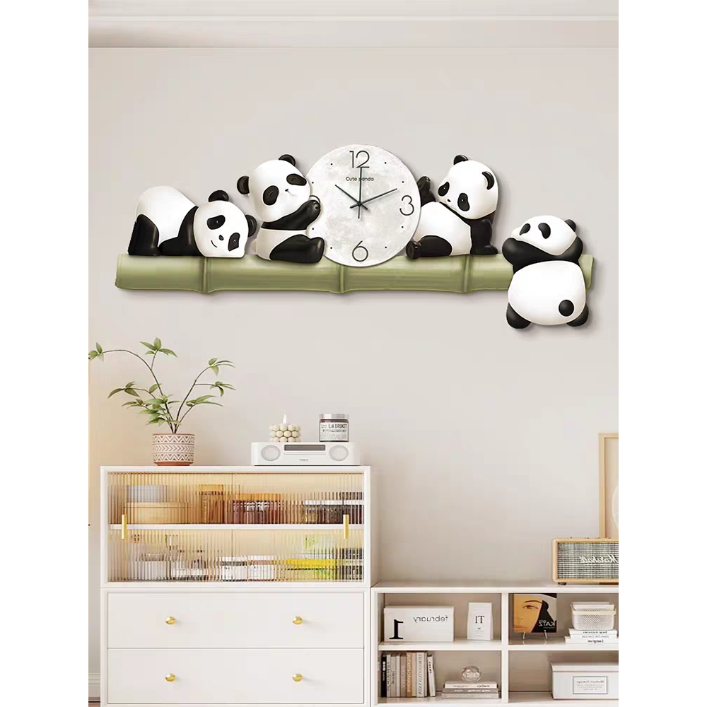 Đồng Hồ 3D Led Gấu Trúc Treo Phòng Khách, Phòng Ngủ Cho Bé, Tranh Treo Mẫu Giáo, Quà Tặng