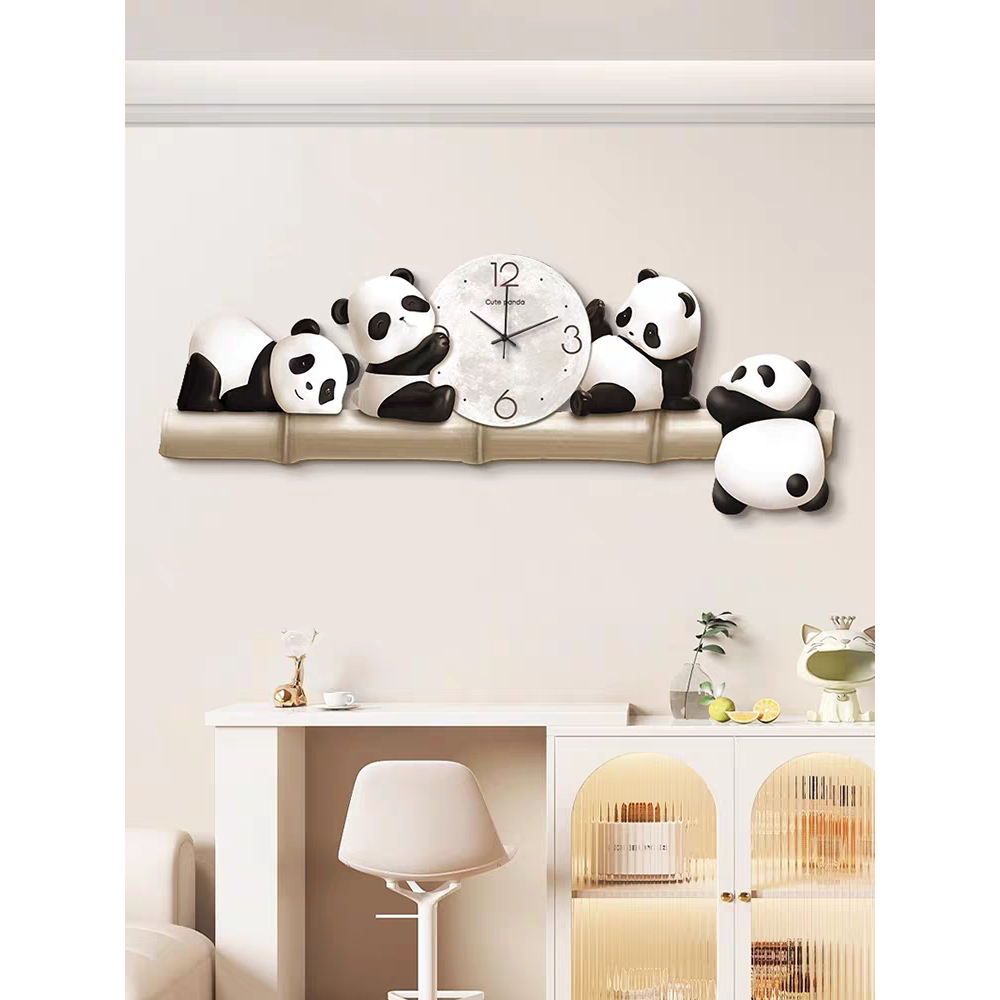 Đồng Hồ 3D Led Gấu Trúc Treo Phòng Khách, Phòng Ngủ Cho Bé, Tranh Treo Mẫu Giáo, Quà Tặng
