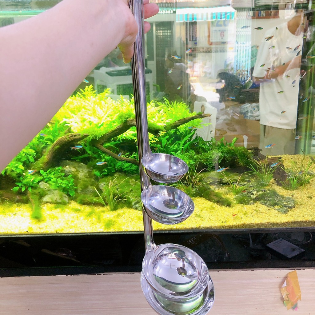 Vá múc nước lèo Cán Dài - loại lớn inox 304 có móc treo cao cấp - Vá Múc Canh Inox Có Móc Treo size 6cm đến 12cm