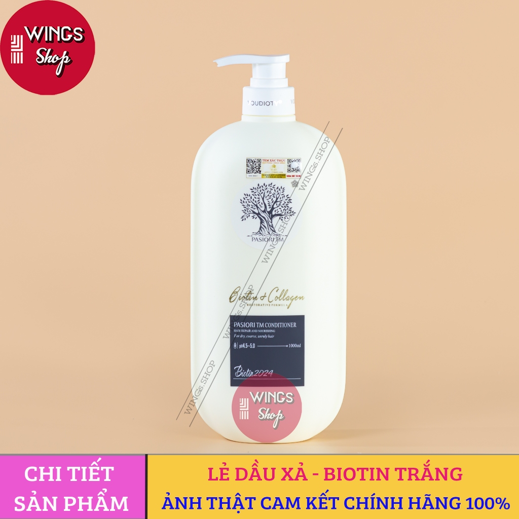 Dầu Gội, Xả Biotin Voudioty Trắng Giảm Rụng Tóc, Kích Mọc Tóc, Phục Hồi Tóc Khô Xơ 500ml-1000ml, (Mẫu Mới)
