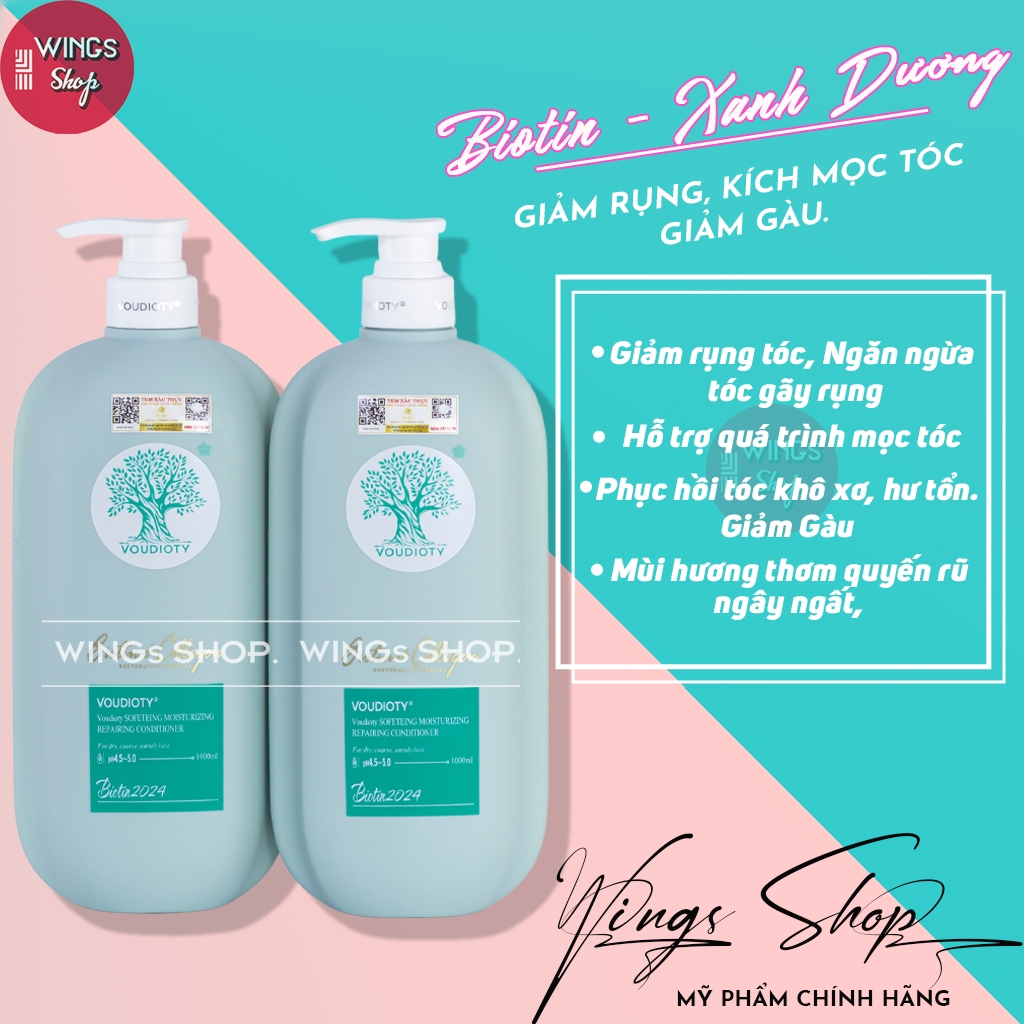 Dầu Gội, Xả Biotin Collagen Xanh Dương Giảm Rụng Tóc, Kích Mọc Tóc, Giảm Gàu 500ml-1000ml Mẫu Mới 2024