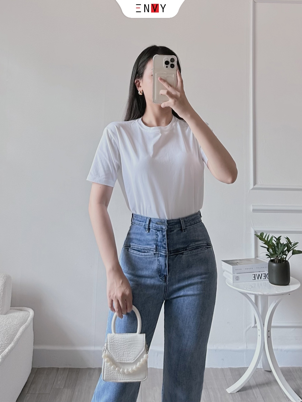 Ảnh Áo Thun Trơn Nữ Tay Ngắn Basic ENVY AT0331 4
