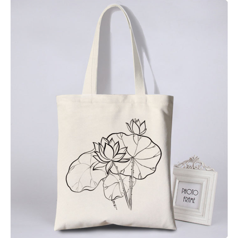 Túi vải canvas in hình đơn giản cho các bạn vẽ hoặc tô màu lên túi | Shopee  Việt Nam