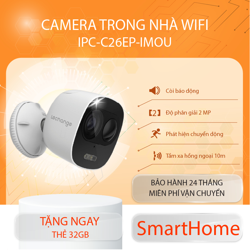 Camera IMOU IP Wifi Trong Nhà C26EP 1080P đàm thoại 2 chiều, còi báo hú ...