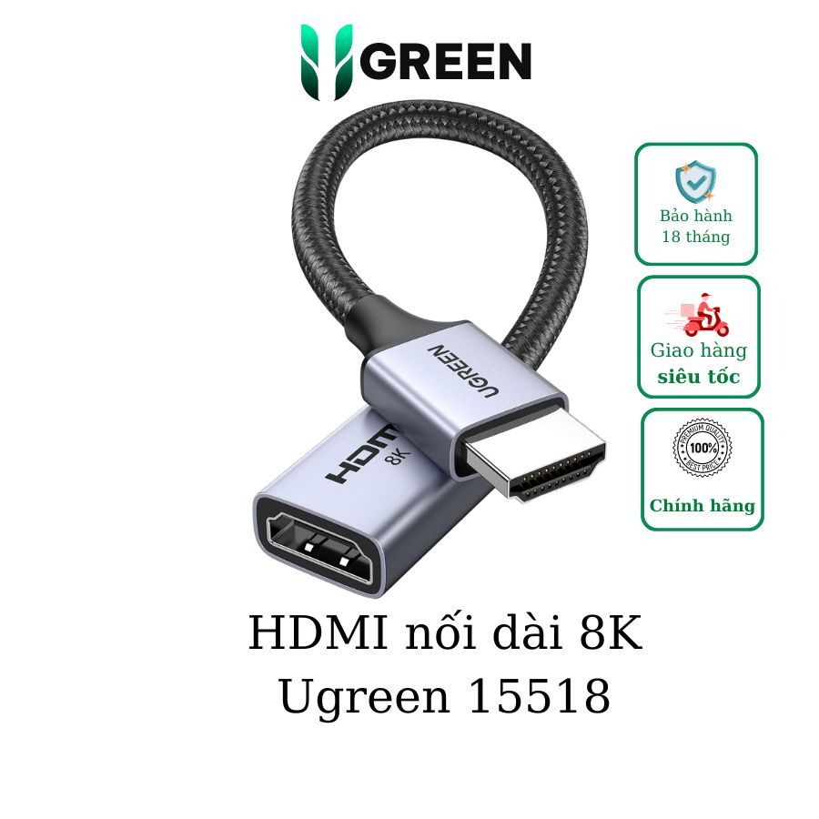 Cáp HDMI 2.1 nối dài 15cm chuẩn 8K Ugreen 15518 | Shopee Việt Nam