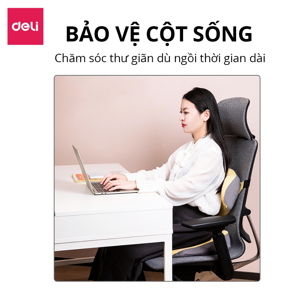 Đệm ghế văn phòng Deli - Thiết Kế 3D, Chống Mỏi lưng, Đau Xương Cụt, Thoát vị đĩa đệm, Dành cho người bị trĩ VS750/VS751