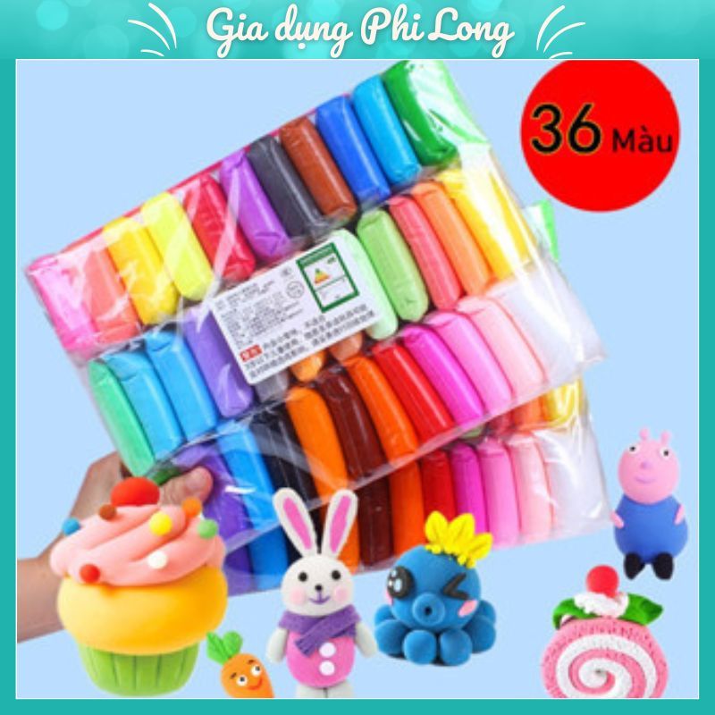 Đất sét tự khô Nhật 12 - 36 màu, đất nặn tự khô Pastel an toàn nặn hình ...