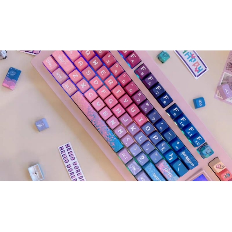 Keycap gradient không gian SPACE PIXELS && CYBER PUNK sắc màu cho bàn phím cơ, PPT Cherry profile | BigBuy360 - bigbuy360.vn