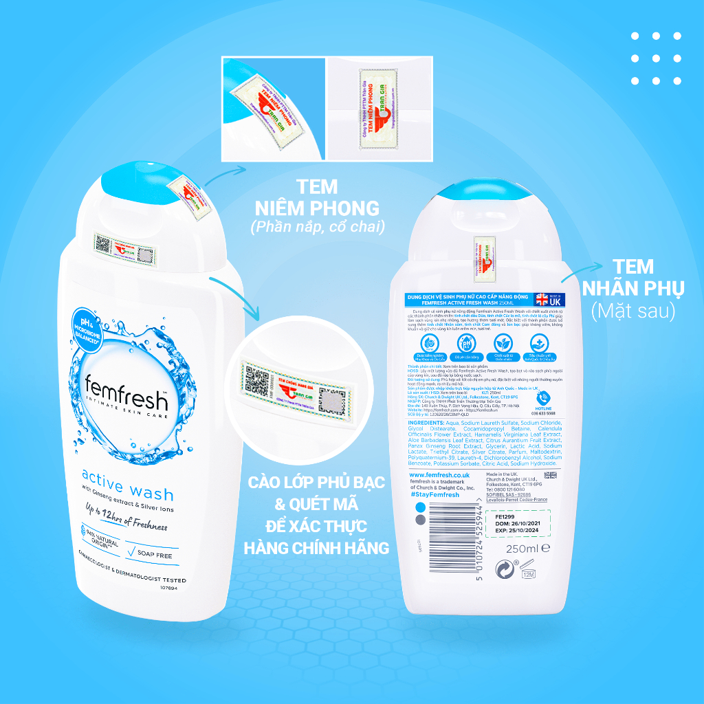 Dung Dịch Vệ Sinh Phụ Nữ Femfresh Daily 250ml