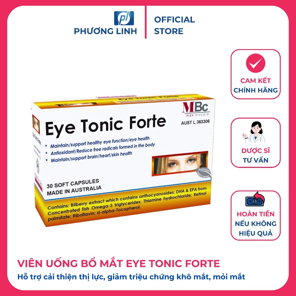 Viên uống bổ mắt người lớn Eye Tonic Forte nhập khẩu Úc hộp 30 viên hỗ ...