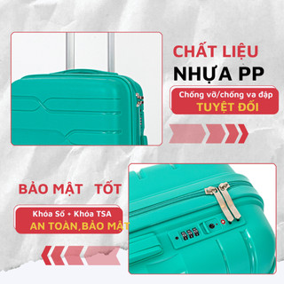 Vali Kéo Du Lịch Nhựa PP01 Cao Cấp Kingsun Chống Va Đập Size 28, Bảo Hành 5 Năm