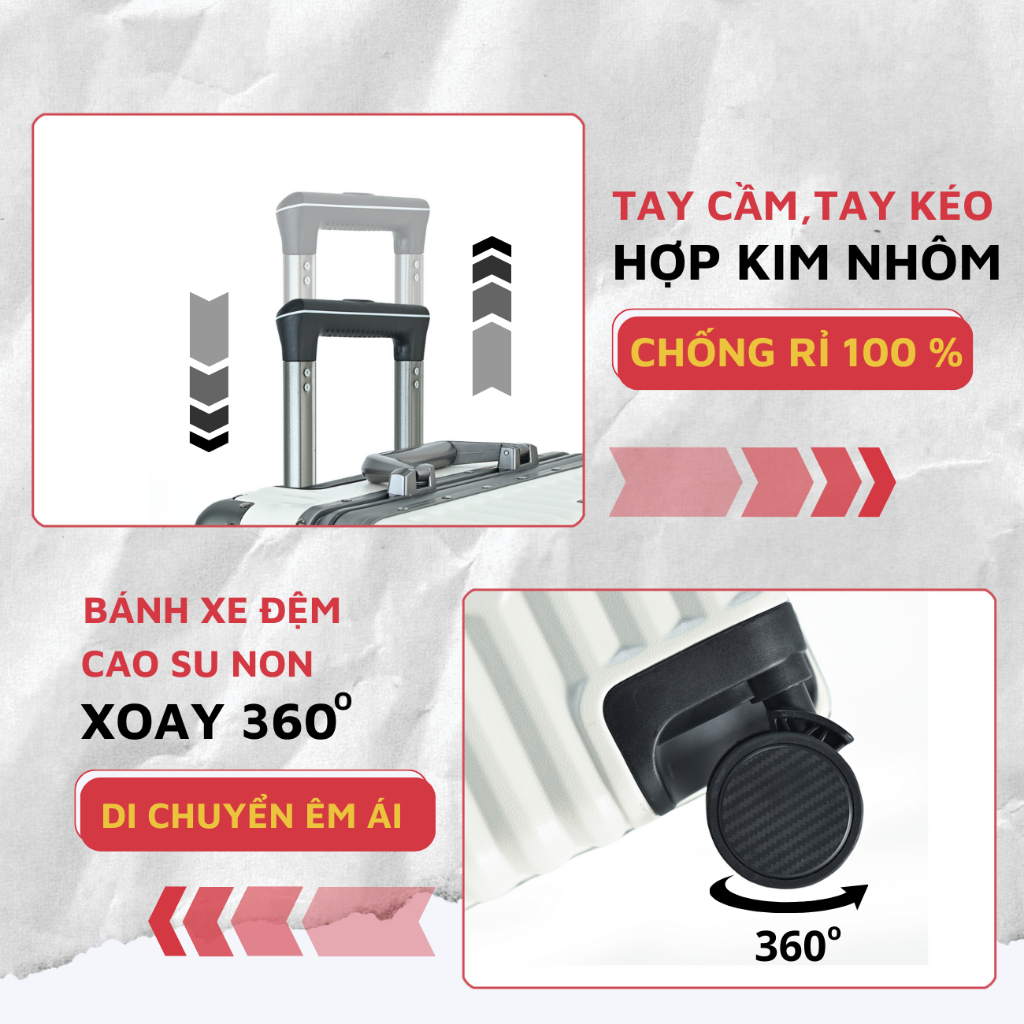 Ảnh Vali khung nhôm khoá sập cao cấp Kingsun KS-051/L809,Bảo hành 5 năm 2