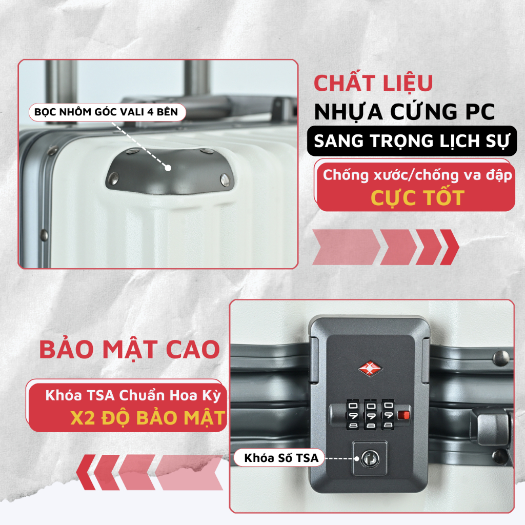Ảnh Vali khung nhôm khoá sập cao cấp Kingsun KS-051/L809,Bảo hành 5 năm 1