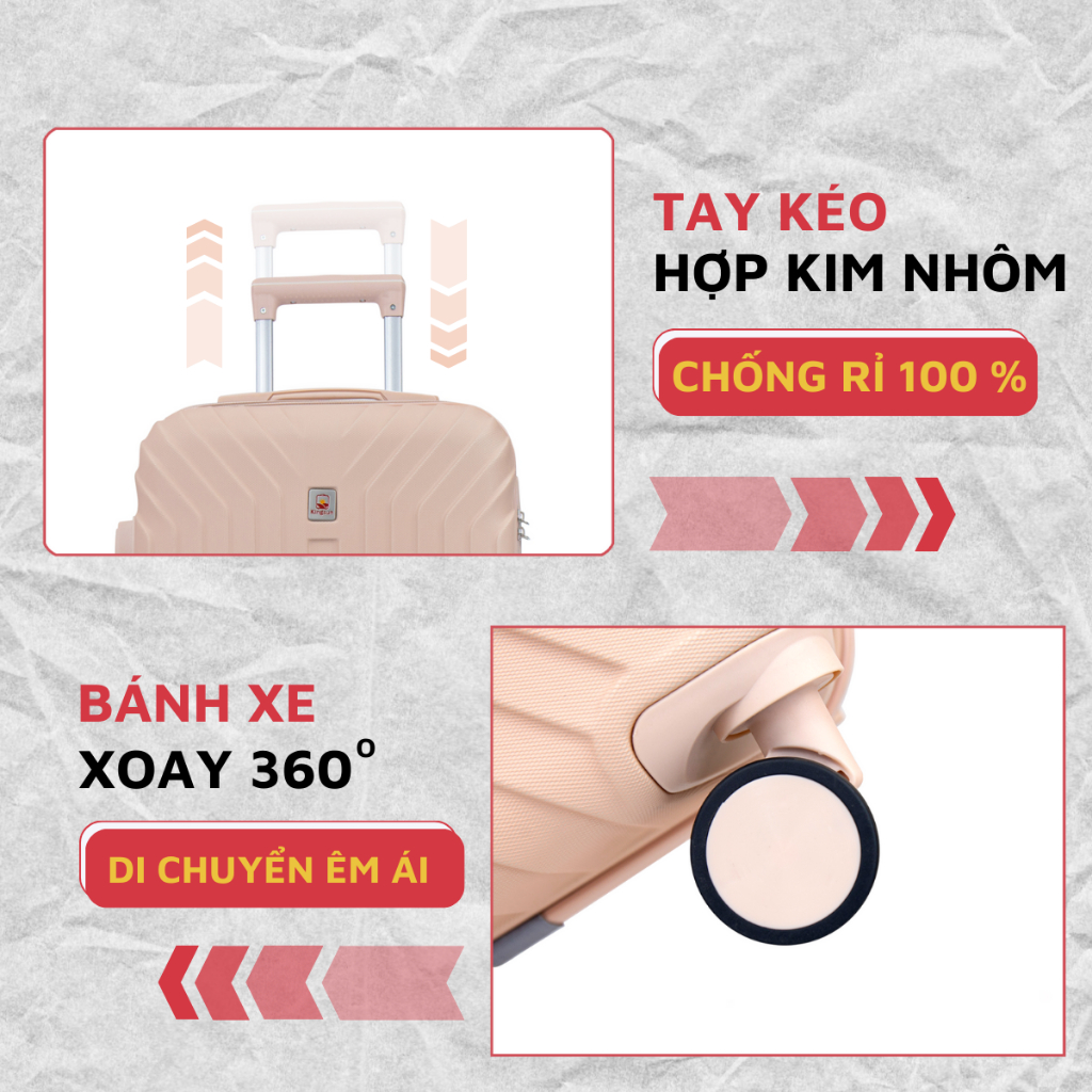Ảnh Vali kéo du lịch Kingsun KS-216 size 24 nhựa được bảo hành 5 năm 2