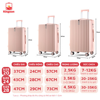 Vali kéo du lịch Size 24 Kingsun KS 219, bảo hành 5 năm
