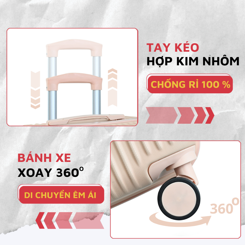 Ảnh Vali kéo du lịch Kingsun KS155/T01 bảo hành 5 năm Size 28inch 3