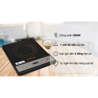 Bếp từ Sunhouse SHD6159 Bếp từ đơn Công suất vùng nấu-1800W Chất liệu mặt bếp-Kính Ceramic