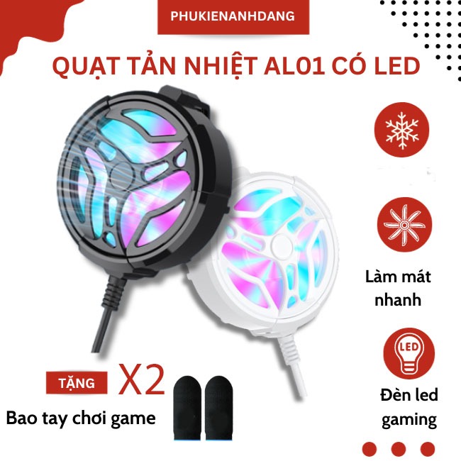 Quạt Tản Nhiệt Điện Thoại Giá Rẻ AL01 Có Đèn LED RGB