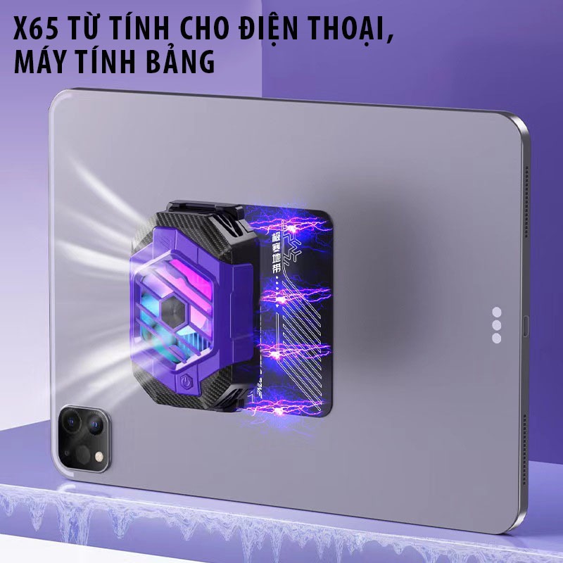 Bản Từ Tính Sò Lạnh Quạt Tản Nhiệt X65 Từ Tính Dành Cho Điện Thoại, Máy Tính Bảng Công Suất 24w