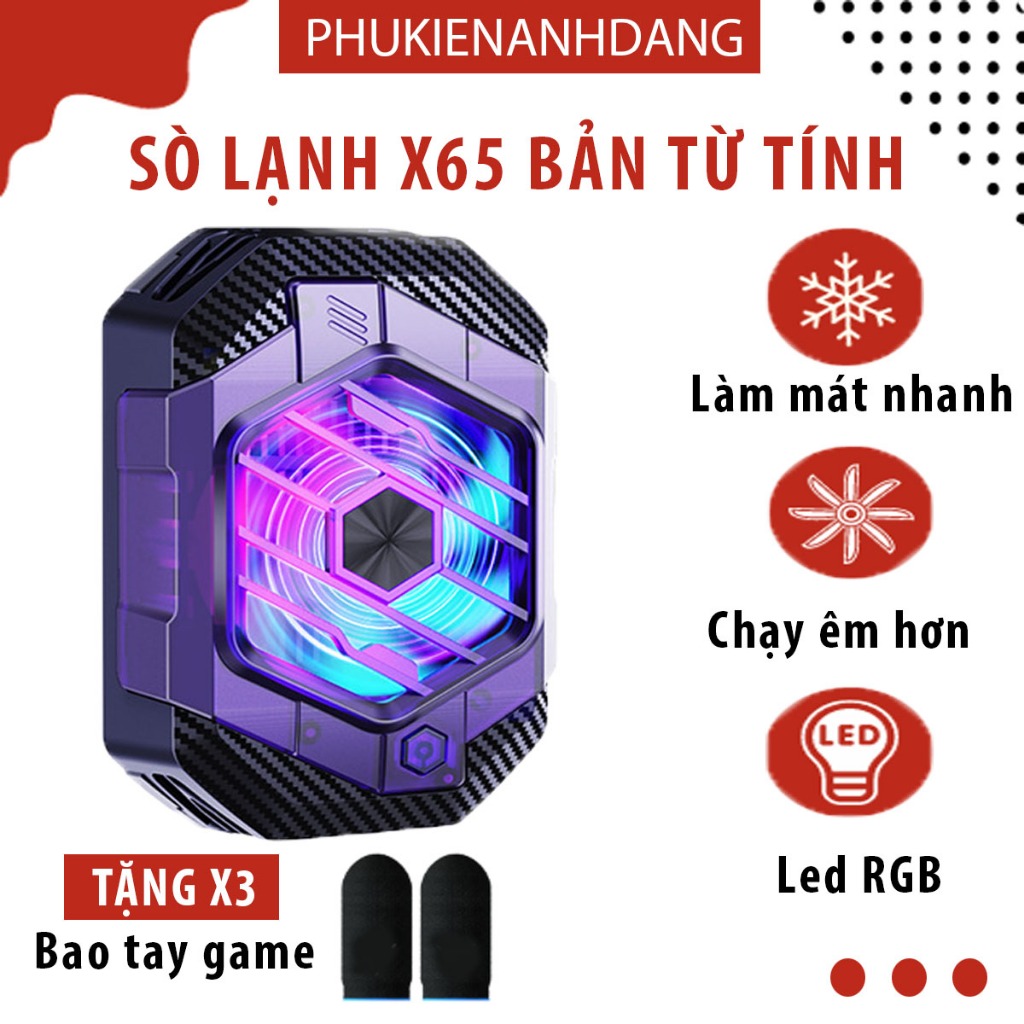 Bản Từ Tính Sò Lạnh Quạt Tản Nhiệt X65 Từ Tính Dành Cho Điện Thoại, Máy Tính Bảng Công Suất 24w