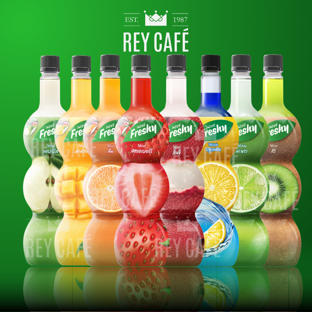1 chai 710ml Các loại Siro Trái Cây Freshy – Syrup – Nguyên Liệu Pha Chế Thái Lan – Rey Cafe