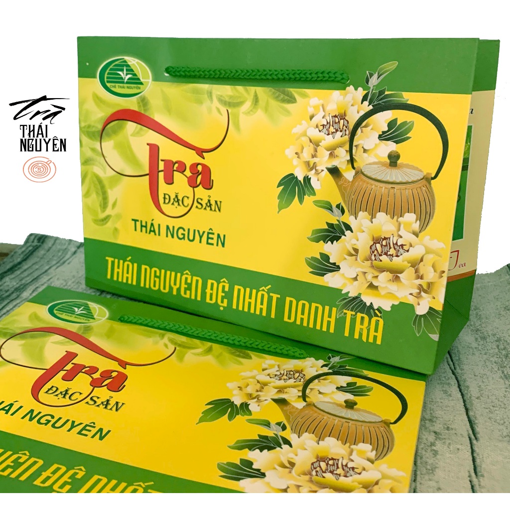 Túi giấy đựng trà xanh Thái Nguyên Tân Cương làm quà biếu tặng