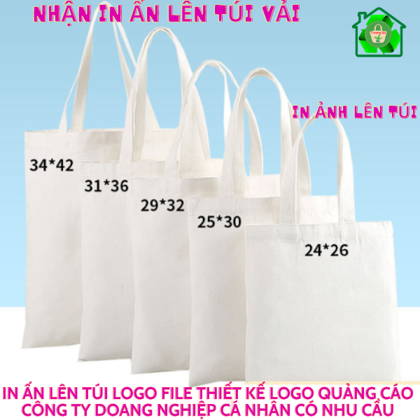 [Giá sỉ] Túi vải bố, Túi vải Canvas trơn Màu Be - Màu Đen không khóa kéo