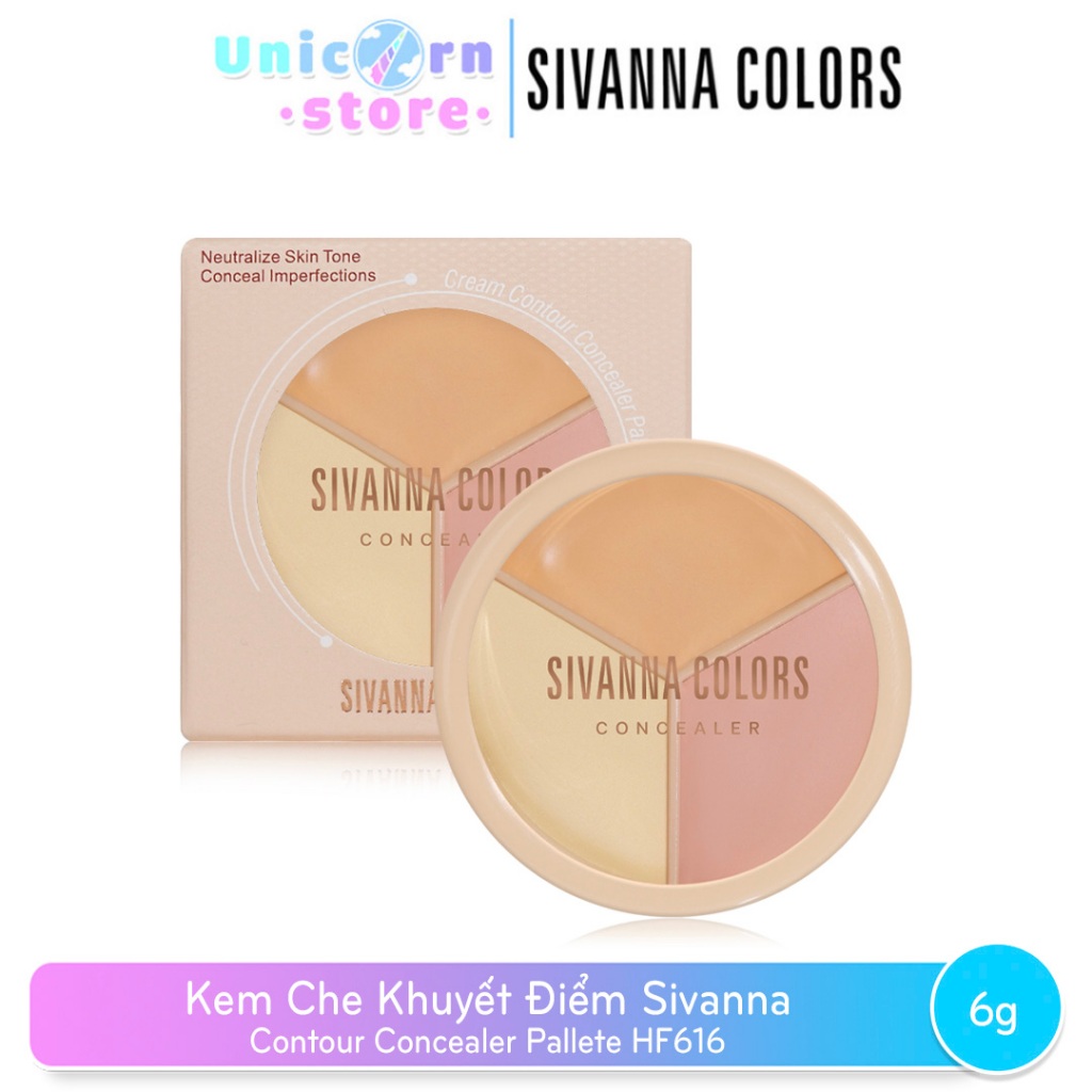 Kem Che Khuyết Điểm 3 Ô Sivanna Contour Concealer Pallete HF616