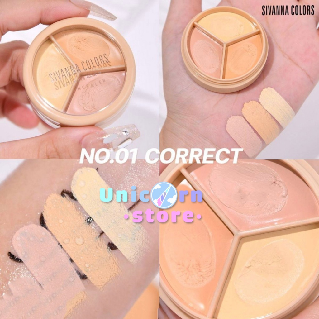 Kem Che Khuyết Điểm 3 Ô Sivanna Contour Concealer Pallete HF616