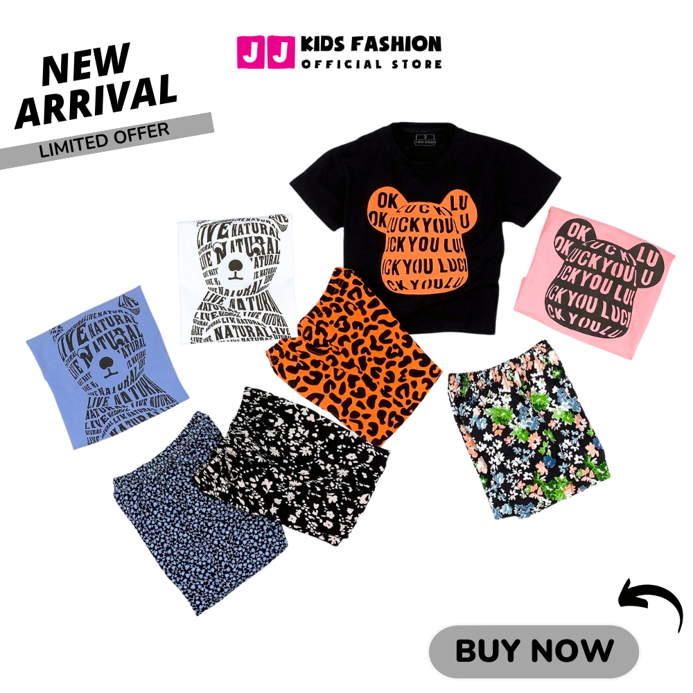 Bộ Cộc Tay Bé Gái Vải Cotton In Hình Dễ Thương – Quần Áo Trẻ Em | JJ Kids Fashion