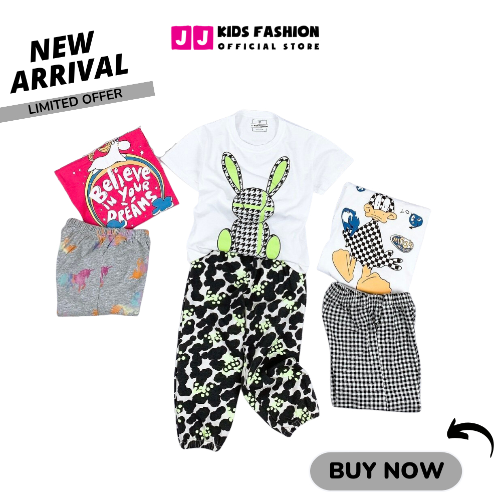 Bộ Cộc Tay Bé Gái Vải Cotton In Hình Dễ Thương – Quần Áo Trẻ Em | JJ Kids Fashion