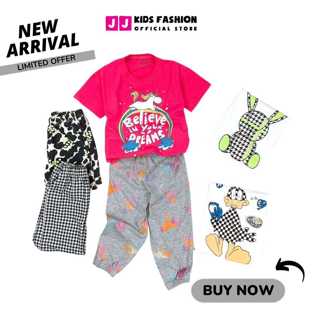 Bộ Cộc Tay Bé Gái Vải Cotton In Hình Dễ Thương – Quần Áo Trẻ Em | JJ Kids Fashion