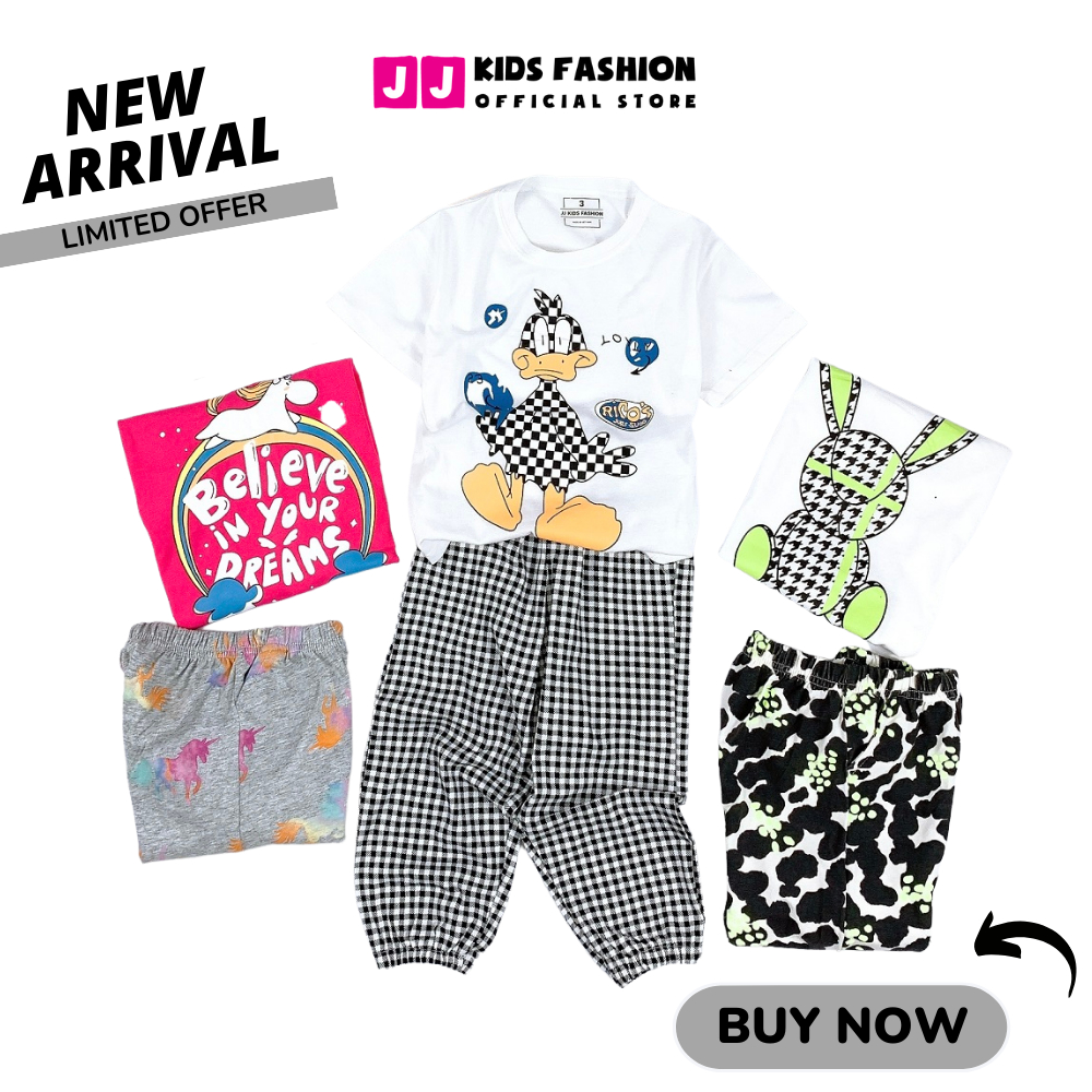 Bộ Cộc Tay Bé Gái Vải Cotton In Hình Dễ Thương – Quần Áo Trẻ Em | JJ Kids Fashion